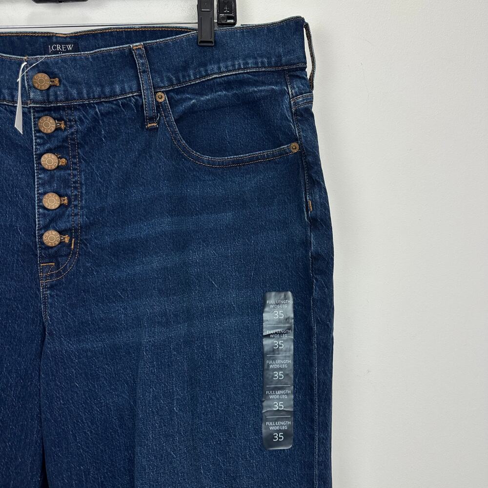 J.Crew Full Length Wide Leg Jean All Day Stretch Space Navy Blue Wash US 35 NWT - Picture 11 of 12